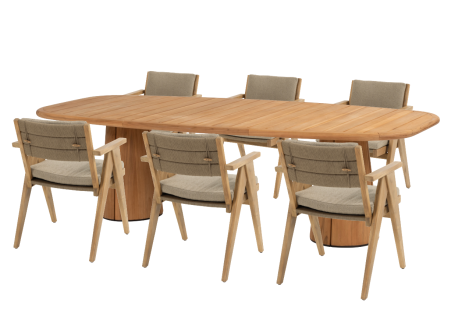  Taste Capri Table 240x110 - Teak+6x Mats